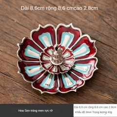 Lư Hương Hạc Cung Đình 100g – Lò Đốt Trầm Kim Loại Vạn Thọ – Kèm Đế Chống Cháy & Lỗ Cắm Nhang + Nhang Vân Mây