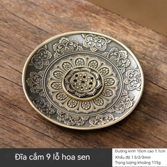 Lư Hương Hạc Cung Đình 100g – Lò Đốt Trầm Kim Loại Vạn Thọ – Kèm Đế Chống Cháy & Lỗ Cắm Nhang + Nhang Vân Mây