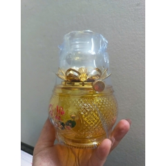 Đèn thắp dầu hoa sen thủy tinh 060 - đèn thờ cúng Gia tiên, Thần Tài. thờ Phật