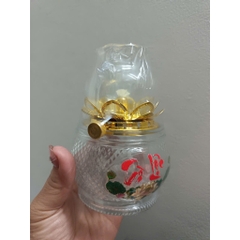 Đèn thắp dầu hoa sen thủy tinh 060 - đèn thờ cúng Gia tiên, Thần Tài. thờ Phật