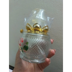 Đèn thắp dầu hoa sen thủy tinh 060 - đèn thờ cúng Gia tiên, Thần Tài. thờ Phật