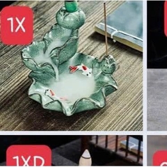 Thác Xông Trầm Tiểu cảnh Mini cá Koi - quà tặng phong thủy