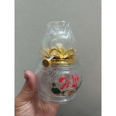 Đèn thắp dầu hoa sen thủy tinh 060 - đèn thờ cúng Gia tiên, Thần Tài. thờ Phật
