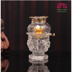 Đèn Thắp Dầu Lưu Ly Hoa Sen - Đèn Dầu Lưu Ly Hoa Sen mã 039