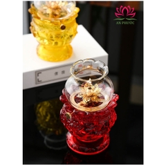 Đèn Thắp Dầu Lưu Ly Hoa Sen - Đèn Dầu Lưu Ly Hoa Sen mã 039