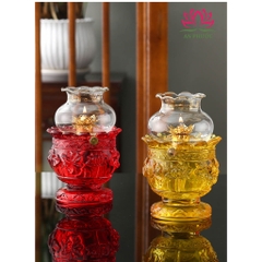 Đèn Thắp Dầu Lưu Ly Hoa Sen - Đèn Dầu Lưu Ly Hoa Sen mã 039