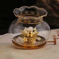 Đèn Thắp Dầu Lưu Ly Hoa Sen - Đèn Dầu Lưu Ly Hoa Sen mã 039