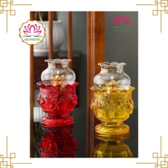 Đèn Thắp Dầu Lưu Ly Hoa Sen - Đèn Dầu Lưu Ly Hoa Sen mã 039