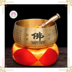 Chuông Đồng Viền  Khắc Chú Đại Bi - Chuông Đài Loan Đồng Vàng Chữ Phật Khắc Chú Đại Bi