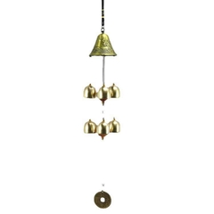 Chuông Gió Phong Thủy 2 Tầng 6 Quả Chuông  Mũ Long Phụng Âm Vang May Mắn Tài Lộc