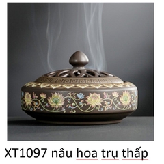 Lư Xông Trầm Hương - Đỉnh Đốt Nhang Bằng Gốm Sứ Cao Cấp Có Hoa Văn Chạm Khắc rồng, sen, chú