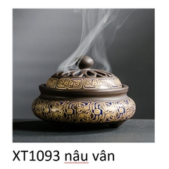 Lư Xông Trầm Hương - Đỉnh Đốt Nhang Bằng Gốm Sứ Cao Cấp Có Hoa Văn Chạm Khắc rồng, sen, chú