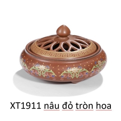 Lư Xông Trầm Hương - Đỉnh Đốt Nhang Bằng Gốm Sứ Cao Cấp Có Hoa Văn Chạm Khắc rồng, sen, chú