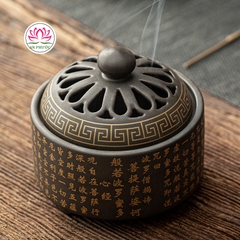 Lư Xông Trầm Hương - Đỉnh Đốt Nhang Bằng Gốm Sứ Cao Cấp Có Hoa Văn Chạm Khắc rồng, sen, chú