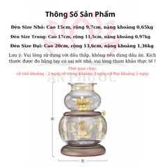 Đèn Dầu - Đèn Dầu Thờ Cúng Phật Pha Lê mã 050