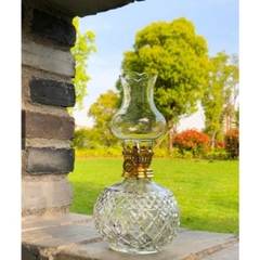 Đèn Dầu Vân Trám - Đèn Thắp Dầu Thủy Tinh Bầu Tròn  lưu ly để ban thờ thần tài, ban thờ thổ địa, ban thờ gia tiên(180ml)