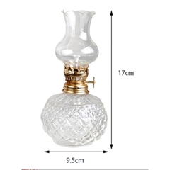 Đèn Dầu Vân Trám - Đèn Thắp Dầu Thủy Tinh Bầu Tròn  lưu ly để ban thờ thần tài, ban thờ thổ địa, ban thờ gia tiên(180ml)