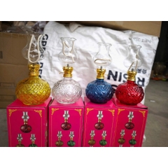 Đèn Dầu Vân Trám - Đèn Thắp Dầu Thủy Tinh Bầu Tròn  lưu ly để ban thờ thần tài, ban thờ thổ địa, ban thờ gia tiên(180ml)