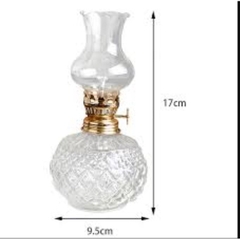 Đèn Dầu Vân Trám - Đèn Thắp Dầu Thủy Tinh Bầu Tròn  lưu ly để ban thờ thần tài, ban thờ thổ địa, ban thờ gia tiên(180ml)