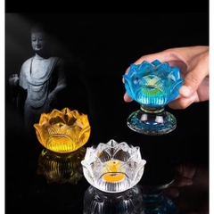 ĐẾ NẾN HOA SEN THỦY TINH CAO CẤP - PHONG THỦY MAY MẮN