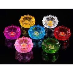 ĐẾ NẾN HOA SEN THỦY TINH CAO CẤP - PHONG THỦY MAY MẮN