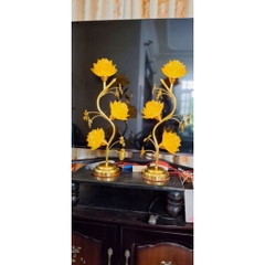 Đèn Điện Hoa Sen Lưu Ly 3 Bông dáng cao 40 - 50 - 60 cm