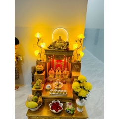 Đèn Điện Hoa Sen Lưu Ly 3 Bông dáng cao 40 - 50 - 60 cm