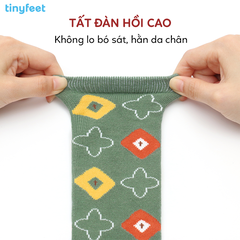 Tất Vớ cao cổ TINYFEET KS05 họa tiết Retro Hàn Quốc xinh xắn