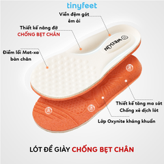 Giày tập đi cho bé TINYFEET WJ29 phong cách Samba, chống bẹt chân