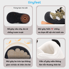 Giày tập đi cho bé TINYFEET WJ30 phối màu Camo cá tính, chống bẹt chân