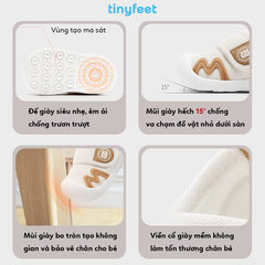 Giày tập đi cho bé TINYFEET WJ24 mùa đông, chống bẹt chân