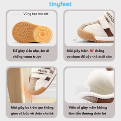 Giày tập đi cho bé TINYFEET WJ21 mùa đông ấm áp, chống bẹt chân