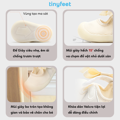 Giày tập đi cho bé TINYFEET WJ08 cho bé gái nhẹ nhàng, dễ thương