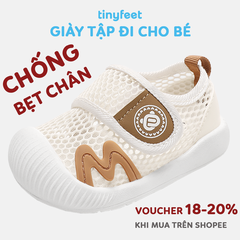 Giày tập đi cho bé TINYFEET WJ20 vải lưới thoáng khí, chống bẹt chân