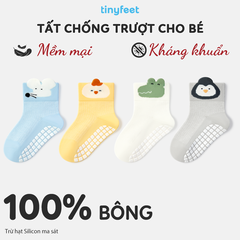 Tất Vớ chống trượt cho bé TINYFEET KS09 kháng khuẩn, họa tiết động vật dễ thương