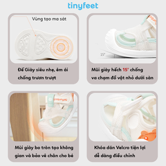 Giày tập đi cho bé TINYFEET WJ05 thiết kế thể thao, thoáng khí