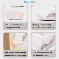 Giày tập đi cho bé TINYFEET WJ03 thiết kế basic, thoáng khí
