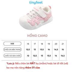 Giày tập đi cho bé TINYFEET WJ30 phối màu Camo cá tính, chống bẹt chân