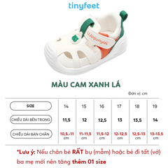 Giày tập đi cho bé TINYFEET WJ13 dáng thể thao, chống bẹt chân