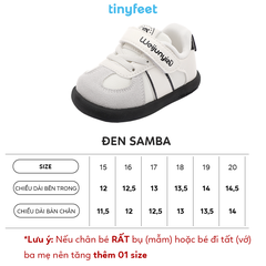 Giày tập đi cho bé TINYFEET WJ29 phong cách Samba, chống bẹt chân