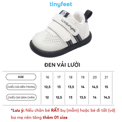 Giày tập đi cho bé TINYFEET WJ31 phong cách Samba, vải lưới thoáng khí