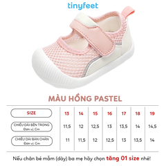 Giày tập đi cho bé TINYFEET WJ03 thiết kế basic, thoáng khí