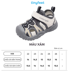 Giày cho bé TINYFEET WJ34 thể thao, thoáng khí, chống bẹt chân