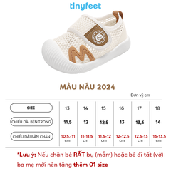 Giày tập đi cho bé TINYFEET WJ20 vải lưới thoáng khí, chống bẹt chân