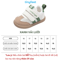 Giày tập đi cho bé TINYFEET WJ31 phong cách Samba, vải lưới thoáng khí