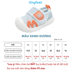 Giày tập đi cho bé TINYFEET WJ20 vải lưới thoáng khí, chống bẹt chân