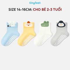 Tất Vớ chống trượt cho bé TINYFEET KS09 kháng khuẩn, họa tiết động vật dễ thương
