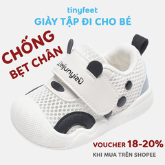 Giày tập đi cho bé TINYFEET WJ32 họa tiết Gấu Trúc, chống bẹt chân