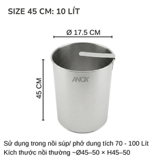 Lòng Trụng Inox 430 ANOX Cho Nồi Hủ Tiếu | Trụng Phở, Bún Chống Rỉ | Đường kính 17.5 cm