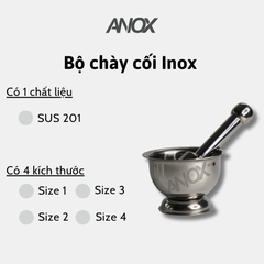Bộ Chày Cối Inox  | Dụng Cụ Nhà Bếp Cao Cấp | Hàng Việt Nam | Thương hiệu ANOX
